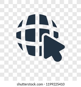 Internet vector icon isolated on transparent background, Internet transparency logo concept