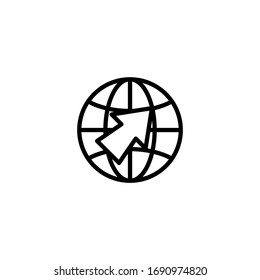 Icono de vector de Internet en lineal, icono de esquema aislado en fondo blanco