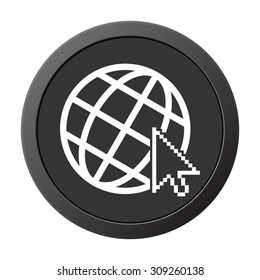 Internet  - vector icon on a grey button