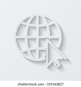 internet vector icon - paper illustration