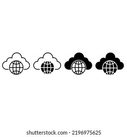 Internet Vector Icon Set. Cloud Service Illustration Sign Collection. Www Symbol. World Wide Web Logo.