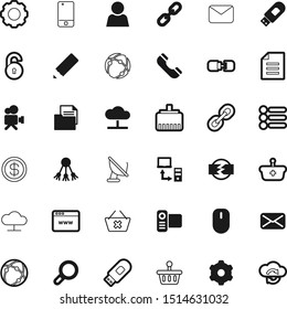 internet vector icon set such as: magnifier, drawing, broadband, satellite, share, product, head, search, cable, freedom, signal, investment, click, contour, safety, synchronization, glass, dollar