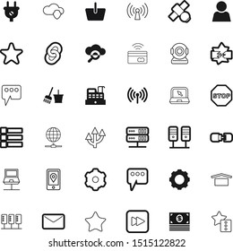 internet vector icon set such as: travel, do, finger, block, achievement, letter, add, features, cashbox, tracking, secure, guest, glass, explore, contactless, wide, businessman, monitoring, menu