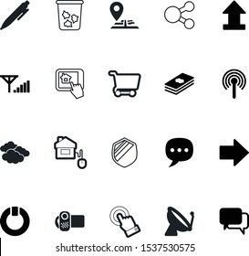 internet vector icon set such as: weather, pin, bucket, recycling, send, cast, point, shadows, delete, arms, social, marker, cursor, spot, entertainment, copy, shape, open, recording, ink, map