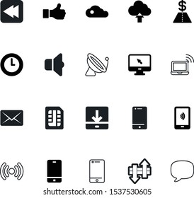 internet vector icon set such as: mute, way, receive, push, cash, antenna, facebook, two, sputnik, public, mouse, science, upload, video, letter, dual, chat, fast, messaging, interface, contour, sell