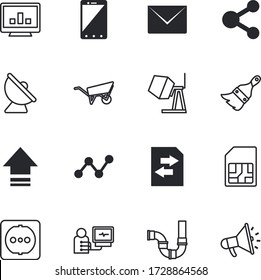 internet vector icon set such as: synchronization, patient, thumb, documents, sync, audio, analytics, free, portable, chat, alarm, notification, responsive, deadline, confirm, cellphone, simcard