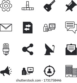 internet vector icon set such as: home, green, skeleton, navigation, advertising, set, emblem, antenna, target, protect, voice, television, promotion, mailing, circle, recovery, broadcast, vintage