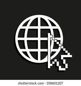 Internet -  vector icon with shadow