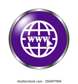 Internet - vector icon; violet button