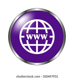 Internet - vector icon; violet button