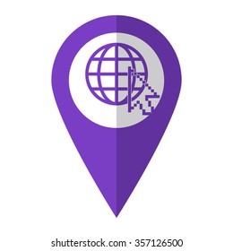 Internet - vector icon;  violet map pointer