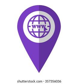 Internet - vector icon;  violet map pointer