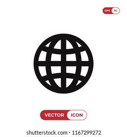 Internet vector icon. Web, globe symbol