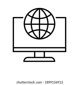 
Icono de vector de Internet. Signo de ilustración de World Wide Web. Símbolo del sitio web.