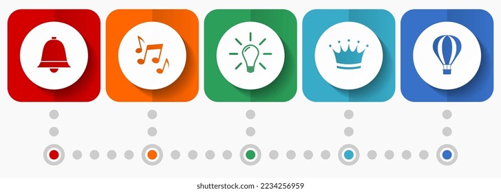 Internet vector icons, flat design web buttons collection, business concept infographic template