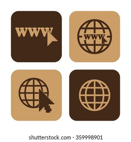 Internet  - vector icons; set