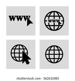 Internet - vector  icons; set