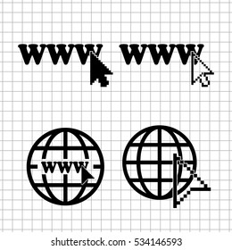 Internet - vector  icons; set