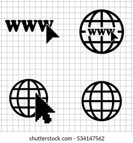 Internet - vector  icons; set