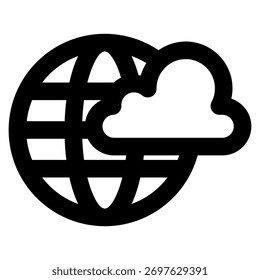 Icono de línea de Vector de Internet en negrita