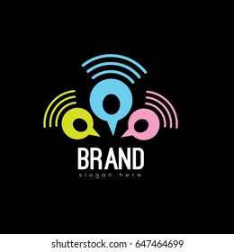  Internet vector logo. Wifi vector icon