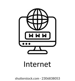 Internet  vector   outline Icon Design illustration. Taxes Symbol on White background EPS 10 File