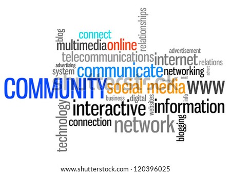 Internet vector-text graphics and arrangement word cloud concept