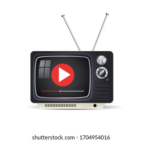 Internet video channel concept - tv reciver as video blog tube