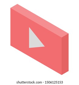 Internet video icon. Isometric of internet video vector icon for web design isolated on white background