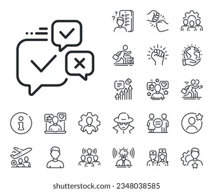 Internet vote sign. Specialist, doctor and job competition outline icons. Online voting line icon. Web election symbol. Online voting line sign. Avatar placeholder, spy headshot icon. Vector