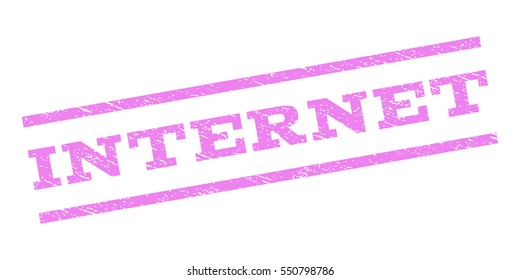 Internet watermark stamp. Text tag between parallel lines with grunge design style. Rubber seal stamp with dirty texture. Vector violet color ink imprint on a white background.