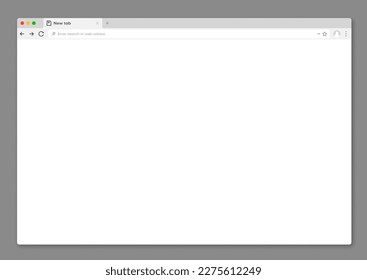 Internet web browser window interface mockup or website page tab, vector template. Internet web browser window screen mock up, computer website frame with url blank search bar interface layout