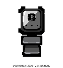 internet web camera game pixel art retro vector. bit business computer, cam cam internet web camera. old vintage illustration