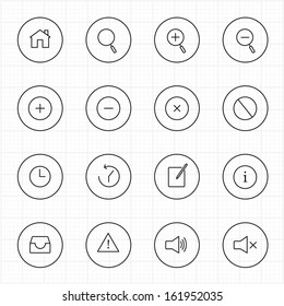 Internet and web with circle line icons white background
