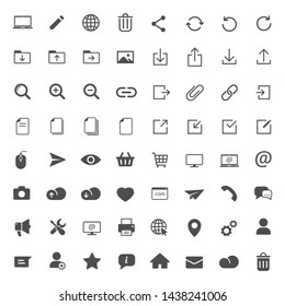 internet web communication vector icons large set isolated on white background. internet communication flat icons for web, mobile and ui design.