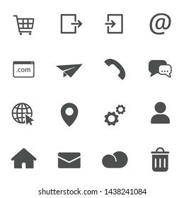 internet web communication vector icons set isolated on white background. internet communication flat icons for web, mobile and ui design.