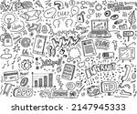 Internet and web doodles, hand drawn vector illustration