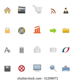 Internet, web, e-business and e-commerce icons