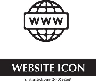 Internet, web, globe, website icon vector in clipart style.Phone, website, address, location and mail logo symbol sign pack.
