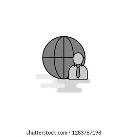Internet  Web Icon. Flat Line Filled Gray Icon Vector
