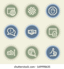 Juego de iconos web de Internet 1, botones vintage