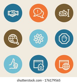 Internet web icon set 1, color circle buttons