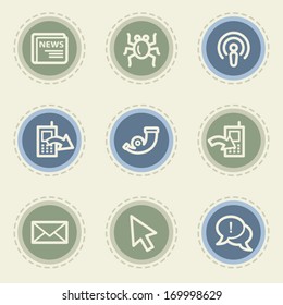 Internet  web icon set 2, vintage buttons