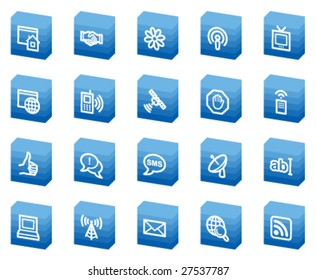 Internet web icons, blue box series