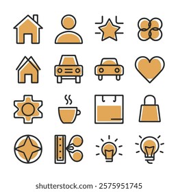 Internet web icons collection on white background