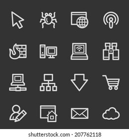 Internet web icons, grey set