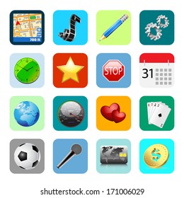 Internet Web Icons Isolated on White Background. Set. Stock Illustration.