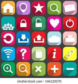  internet and web icons ivector set l in Long Shadow Style