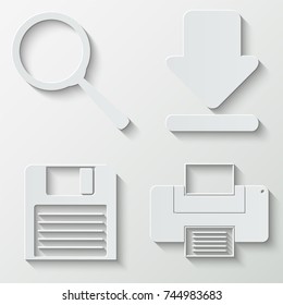 Internet and web icons - paper  set