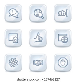 Internet-Web-Symbole setzen 1, weiße Glossar-Schaltflächen